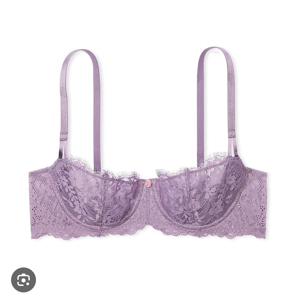 Wicked unlined lace balconette bra in frozen plum